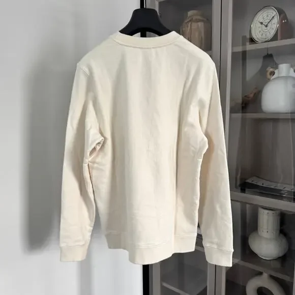 SUNSPEL Loopback Undyed Sweatshirt Large NEW Cream Cotton Crewneck Pullover